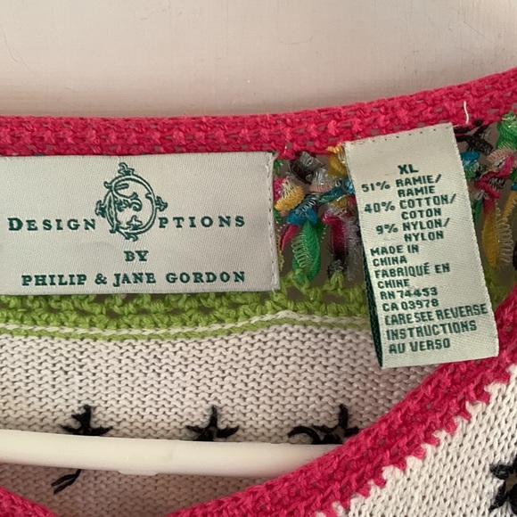 Design Option colorful button front cardigan with embroidered flowers - Picture 4 of 7